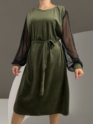 Φόρεμα Βελούδινο<br/><small class="dmm_sku">Κωδικός προϊόντος: 7060-πρασινο</small>