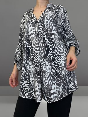 Μπλουζα ελαστική με V<br/><small class="dmm_sku">Κωδικός προϊόντος: 7367-ζεβρε</small>