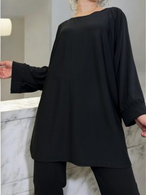 Κομψή μπλούζα plus size με 3/4 μανίκι