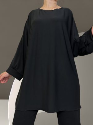 Κομψή μπλούζα plus size με 3/4 μανίκι