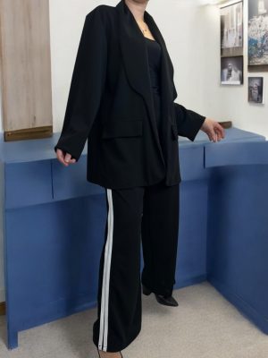 Σέτ γυναικέιο με ρίγα στο πλάι