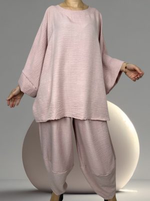 Over size Σετ με τσέπες<br/><small class="dmm_sku">Κωδικός προϊόντος: 7504-ροζ</small>