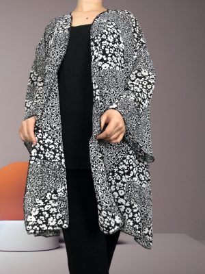 Γυναικεία ζακέτα με λουλούδια<br/><small class="dmm_sku">Κωδικός προϊόντος: 7434-γκρι</small>