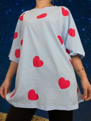 Casual Heart Pattern Round Neck t shirt