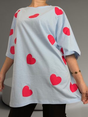 Casual Heart Pattern Round Neck t shirt