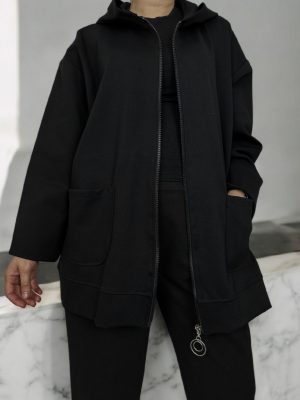 Ζακέτα μεσάτη με τσέπες<br/><small class="dmm_sku">Κωδικός προϊόντος: 7600-μαυρο</small>