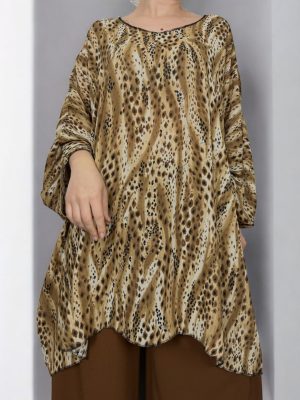 Διάφανη μπλούζα μουσελίνα oversize