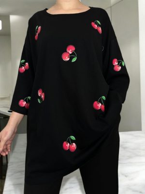 Κοντομάνικι μπλούζα ζωντανά κεράσια