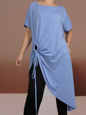 Ασύμμετρο μπλουζοφόρεμα με σκίσιμο<br/><small class="dmm_sku">Κωδικός προϊόντος: 7642-ραφ</small>