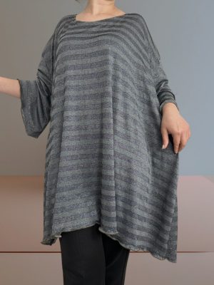 Ριγε Μπλουζοφόρεμα Γκρι<br/><small class="dmm_sku">Κωδικός προϊόντος: 7707-γκρι1</small>