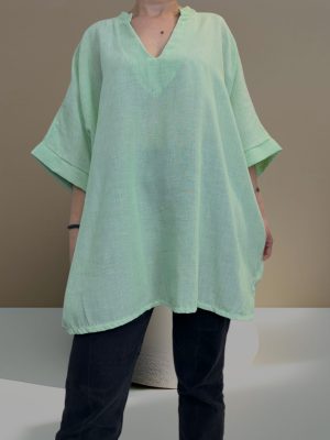 Μπλούζα με ανοιχτό V oversize