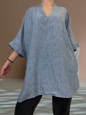 Μπλούζα με ανοιχτό V oversize