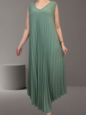 Μάξι πλισέ φόρεμα<br/><small class="dmm_sku">Κωδικός προϊόντος: 7771-λαδι</small>