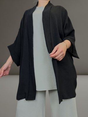 Λεπτή Ζακέτα με 3/4 μανίκι<br/><small class="dmm_sku">Κωδικός προϊόντος: 7784-μαυρο</small>