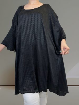 Oversize μπλουζοφόρεμα ζέρσευ<br/><small class="dmm_sku">Κωδικός προϊόντος: 7813-μαυρο</small>