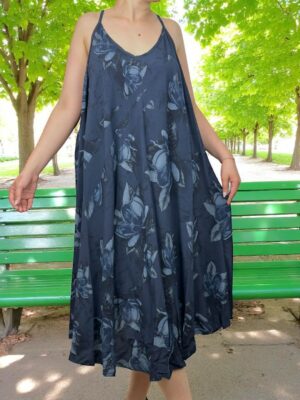 Αέρινο φόρεμα με ραντάκι<br/><small class="dmm_sku">Κωδικός προϊόντος: 7990-μπλε</small>