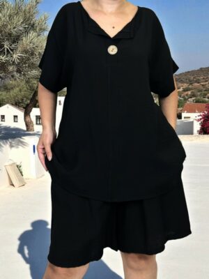 Σετ με Σορτς κοντομάνικο<br/><small class="dmm_sku">Κωδικός προϊόντος: 8097-μαυρο</small>