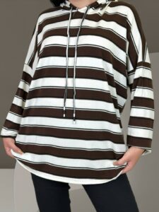Ριγέ Knit Hoodie