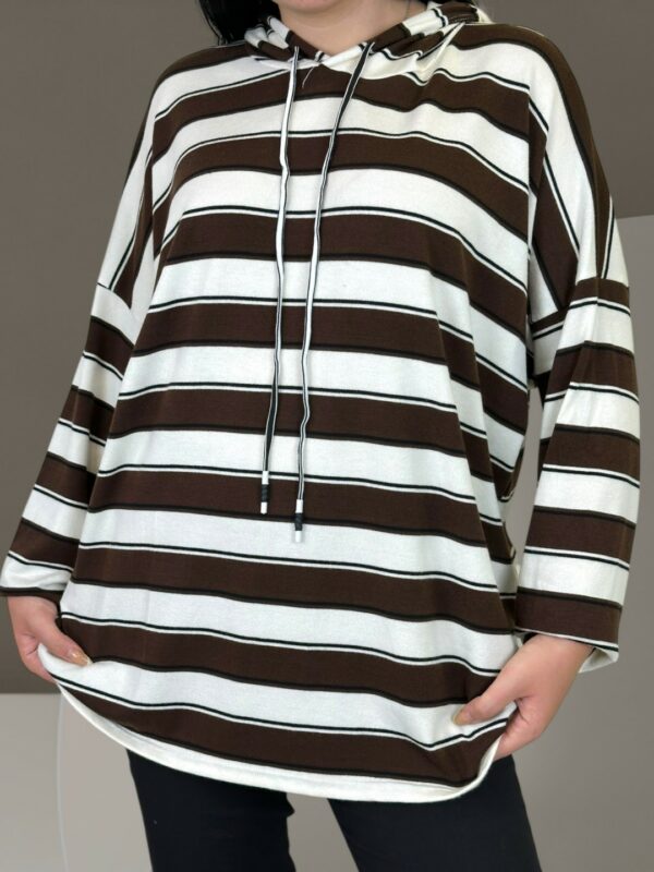 Ριγέ Knit Hoodie