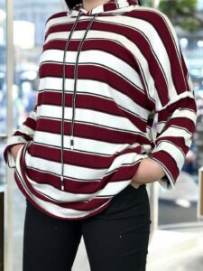 Ριγέ Knit Hoodie