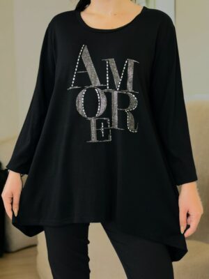 Μπλούζα AMORE<br/><small class="dmm_sku">Κωδικός προϊόντος: 8200-μαυρο</small>