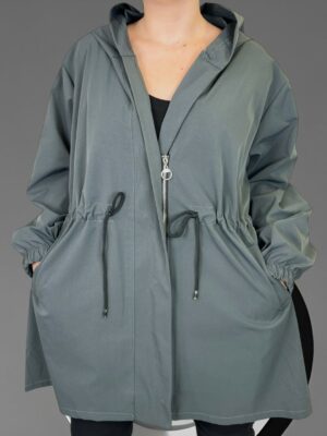 Casual Καπαρντίνα με Κουκούλα για Όλη Μέρα<br/><small class="dmm_sku">Κωδικός προϊόντος: 8208-ανθρακι</small>