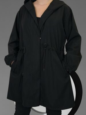 Casual Καπαρντίνα με Κουκούλα για Όλη Μέρα<br/><small class="dmm_sku">Κωδικός προϊόντος: 8208-μαυρο</small>