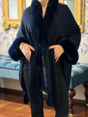 Majestic Style  Κάπα με γούνα στο λαιμό & στα χέρια