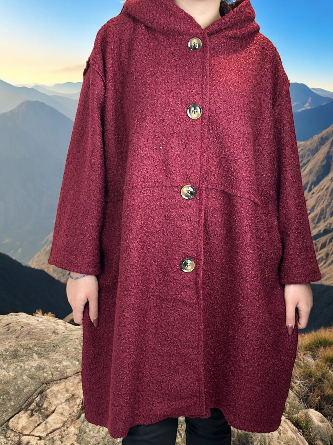 Γυναικείο παλτό μακρύ χνουδωτό με κουκούλα Γυναικείο παλτό μακρύ χνουδωτό με κουκούλα