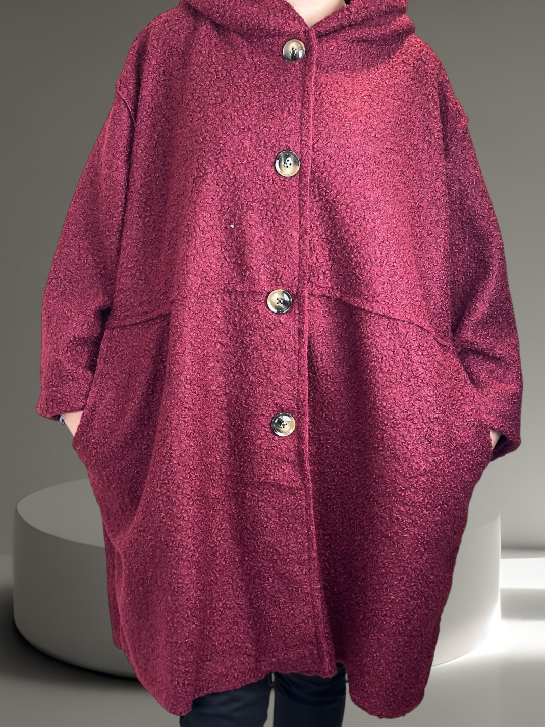 Γυναικείο παλτό μακρύ χνουδωτό με κουκούλα Γυναικείο παλτό μακρύ χνουδωτό με κουκούλα