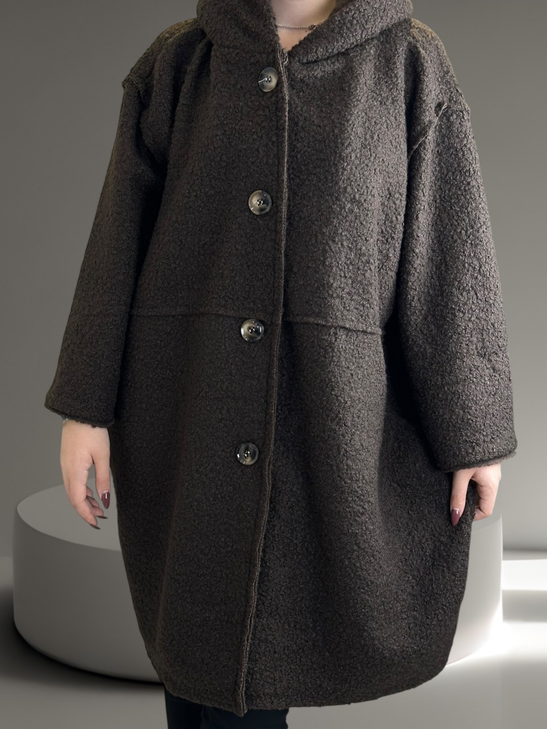 Γυναικείο παλτό μακρύ χνουδωτό με κουκούλα Γυναικείο παλτό μακρύ χνουδωτό με κουκούλα