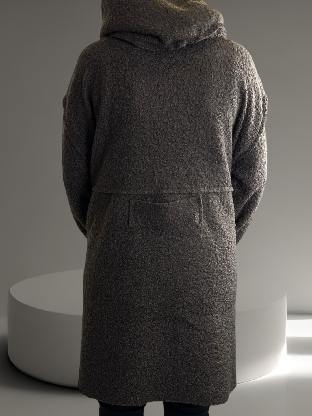 Γυναικείο παλτό μακρύ χνουδωτό με κουκούλα Γυναικείο παλτό μακρύ χνουδωτό με κουκούλα