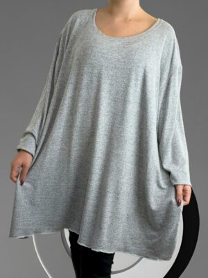 Must-have μπλουζοφόρεμα Plus Size για μοντέρνες εμφανίσεις<br/><small class="dmm_sku">Κωδικός προϊόντος: 8245-γκρι</small>