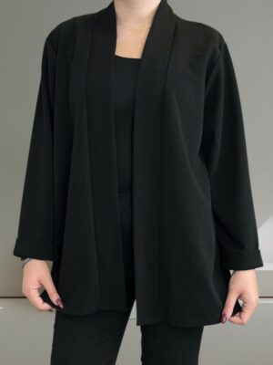 Απαλή και λεπτή μαύρη ζακέτα για άνετες εμφανίσεις<br/><small class="dmm_sku">Κωδικός προϊόντος: 8277-μαυρο</small>