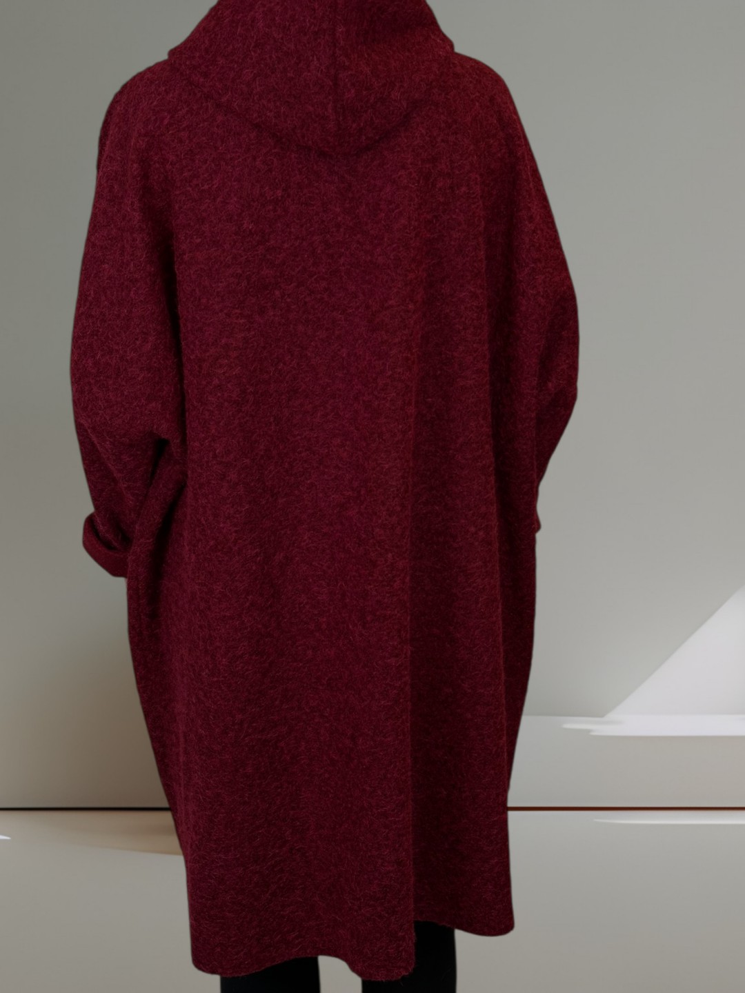 Παλτοζακέτα με απαλή υφή και λουλουδάτη λεπτομέρεια Παλτοζακέτα με απαλή υφή και λουλουδάτη λεπτομέρεια