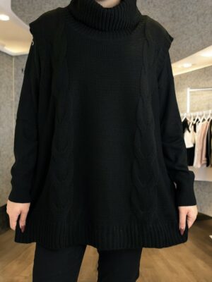 Απαλό πλεκτό ζιβάγκο χωρίς μανίκια