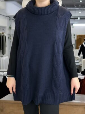 Απαλό πλεκτό ζιβάγκο χωρίς μανίκια