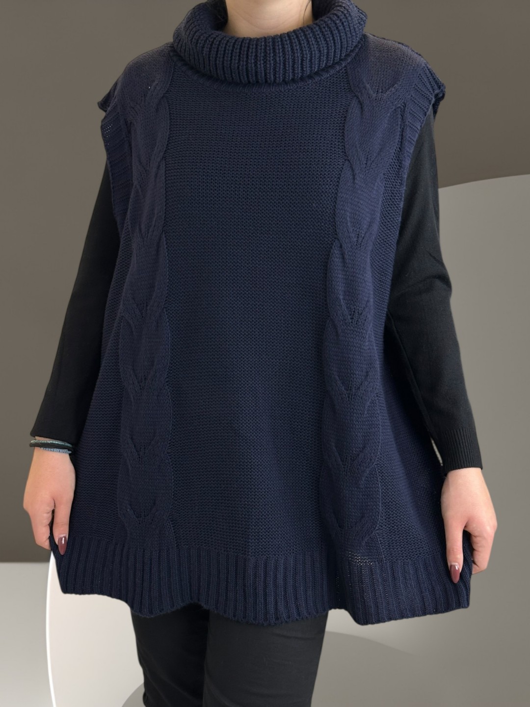 Απαλό πλεκτό ζιβάγκο χωρίς μανίκια Απαλό πλεκτό ζιβάγκο χωρίς μανίκια