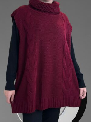 Απαλό πλεκτό ζιβάγκο χωρίς μανίκια