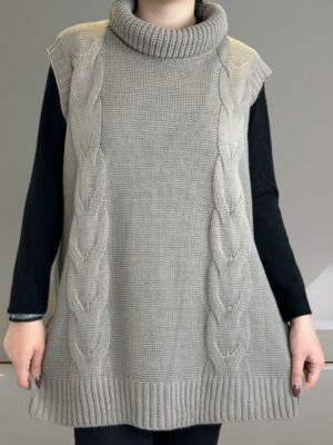 Απαλό πλεκτό ζιβάγκο χωρίς μανίκια