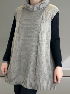 Απαλό πλεκτό ζιβάγκο χωρίς μανίκια