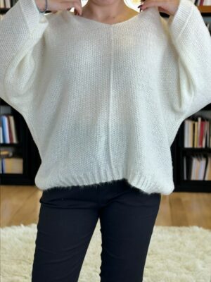 Classic πλεκτό πουλόβερ με V λαιμό για elegant εμφανίσεις