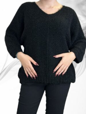 Classic πλεκτό πουλόβερ με V λαιμό για elegant εμφανίσεις