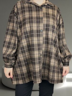 Πουκάμισο pied de poule με γιακά και κουμπιά