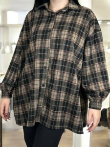 Πουκάμισο pied de poule με γιακά και κουμπιά