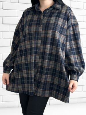 Πουκάμισο pied de poule με γιακά και κουμπιά<br/><small class="dmm_sku">Κωδικός προϊόντος: 8314-μπλε</small>