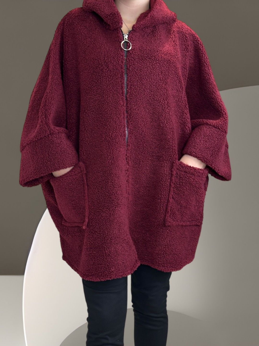 PLUS SIZE Ζακέτα Προβατάκι με Στιλ και Ζεστασιά PLUS SIZE Ζακέτα Προβατάκι με Στιλ και Ζεστασιά