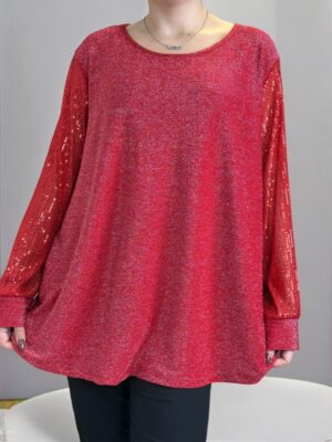 Μπλούζα Λούρεξ με Λαμπερές Παγέτες στα Μανίκια