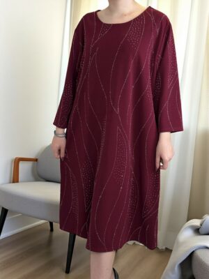 Glam Ελαστικό Φόρεμα με Στρας<br/><small class="dmm_sku">Κωδικός προϊόντος: 8325-μπορντο</small>