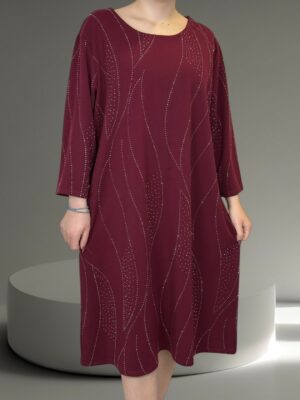 Glam Ελαστικό Φόρεμα με Στρας<br/><small class="dmm_sku">Κωδικός προϊόντος: 8325-μπορντο</small>